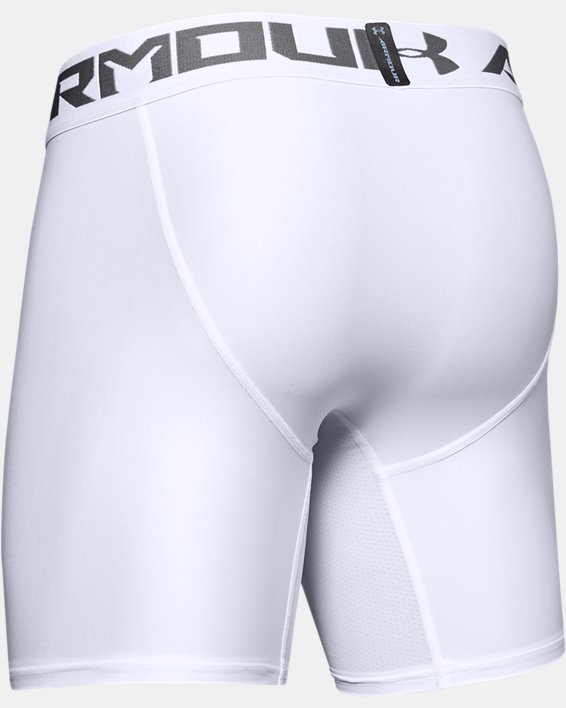 Men's HeatGear® Armour Mid Compression Shorts, White, pdpMainDesktop image number 5